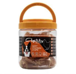 Recompense delicioase pentru caini Agility LSC-03, chipsuri moi de pui, 500g