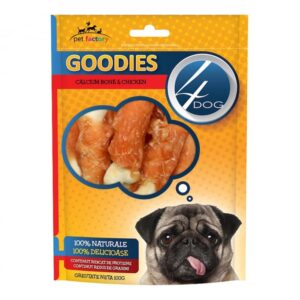 Recompense pentru caini 4Dog Goodies Calcium Bone Chicken 100 gr