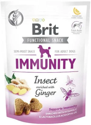 Recompense pentru caini Brit Snack Immunity Insect 150 gr