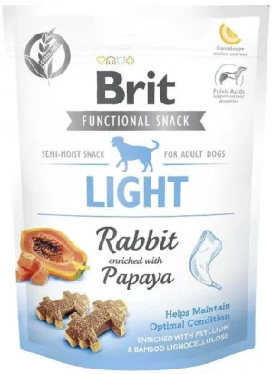 Recompense pentru caini Brit Snack Light cu iepure 150 gr