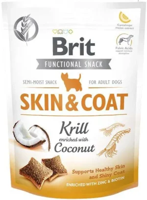 Recompense pentru caini Brit Snack Skin Coat 150 gr