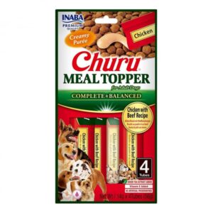 Recompense pentru caini Churu Meal Topper cu pui vita 4 buc x 14 gr