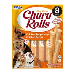Recompense pentru caini Churu Rolls cu pui 8 buc x 12 gr