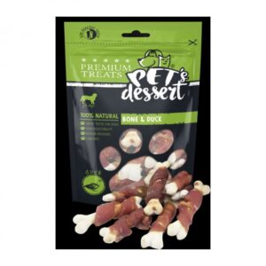Recompense pentru caini Pet s Desert Bone Duck 80 gr