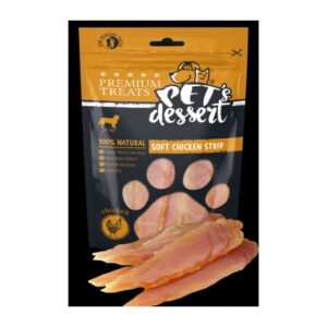 Recompense pentru caini Pet s Desert Soft Chicken Strips 80 gr