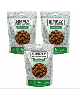 SIMPLY FROM NATURE Meat Balls rata si legume 3×80 g gustare caini