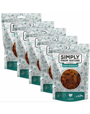 SIMPLY FROM NATURE Meat Noodles pentru caini 5×80 g din curcan