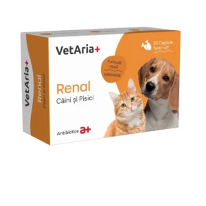 Suplimente VetAria+ Renal pentru caini pisici 30 capsule