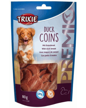 TRIXIE Recompense Premio Duck Coins cu rață 80 g