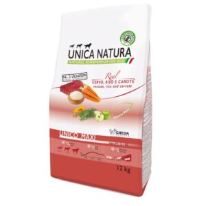 UNICA Natura Maxi, L-XL, Căprioară și Orez, hrană uscată câini, 12kg