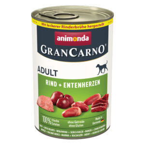 6x400g Vită și inimi de rață Adult Original Animonda GranCarno Hrană câini