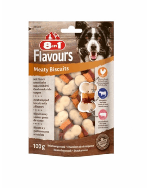 8IN1 Recompense biscuti pentru caini Meaty Biscuits 100 g
