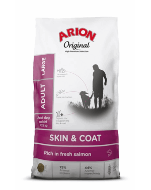 ARION Original Skin & Coat Adult Large Salmon Rice 12 kg caine adult talie mare, cu somon