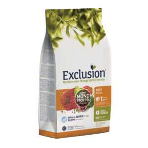 EXCLUSION Mediterraneo Monoprotein Formula Puppy Small Breed, XS-S, Vită, hrană uscată monoproteică câini junior, 7kg
