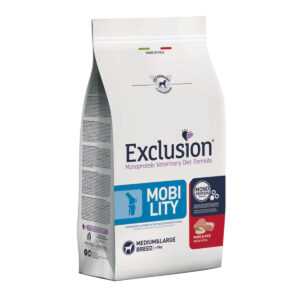 EXCLUSION Monoprotein VD Mobility Medium & Large, M-XL, Porc și Orez, dietă veterinară, hrană uscată câini, sistem articular, 12kg