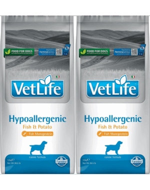 FARMINA Vet Life Hypoallergenic Fish&Potato 12 kg x 2 dieta veterinara caini, peste si cartof