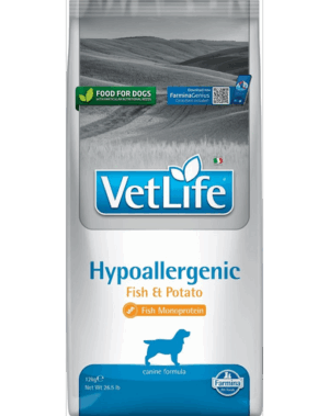 FARMINA Vet Life Hypoallergenic peste & cartof 12 kg Hrana uscata caini cu alergii alimentare