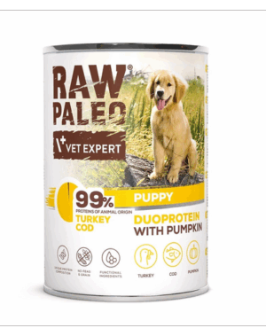 Hrana umeda RAW PALEO Turkey Cod Puppy 400g cod si curcan pentru catelusi