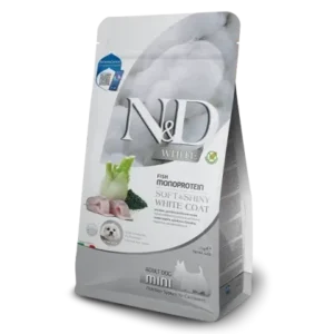 Hrana uscata pentru caini ND White Mini Adult cu biban spirulina 2 kg