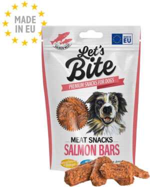 Let’s Bite Meat Snacks – recompense pentru câini, batoane cu Somon 80g