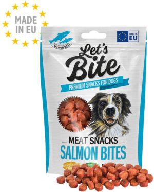 Lets Bite Meat Snacks – recompense pentru câini, bucăţele cu Somon 150g