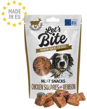 Let’s Bite Meat Snacks – recompense pentru câini, bucăţi cu Vânat şi Pui 80g