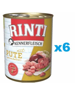 RINTI Kennerfleisch Turkey curcan 6×800 g hrana caini