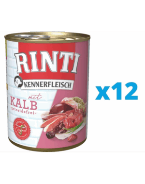 RINTI Kennerfleisch Veal Hrana umeda caini, cu vitel 12 x 800 g
