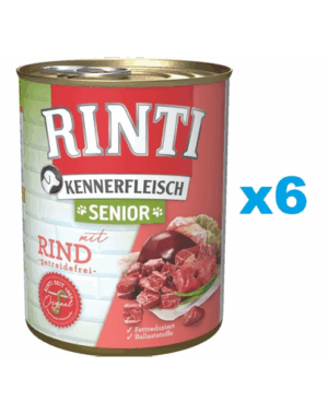 RINTI Kennerfleish Senior Beef 6×400 g cu vita pentru caini mai batrani