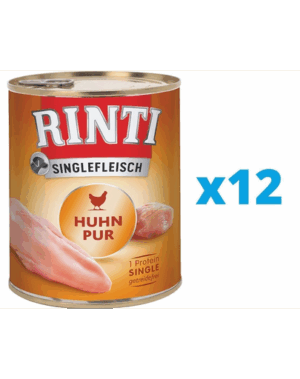 RINTI Singlefleisch Chicken Pure 12 x 400 g hrana monoproteica cu pui