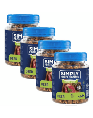 SIMPLY FROM NATURE Smart Bites Gustare din cerb pentru caine 4×130 g