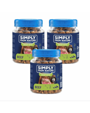 SIMPLY FROM NATURE Smart Bites Snack cu vita pentru caini 3×130 g