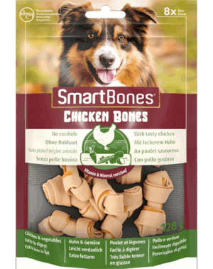 SmartBones Recompense pentru caini, cu pui si legume, mini, 8 buc.